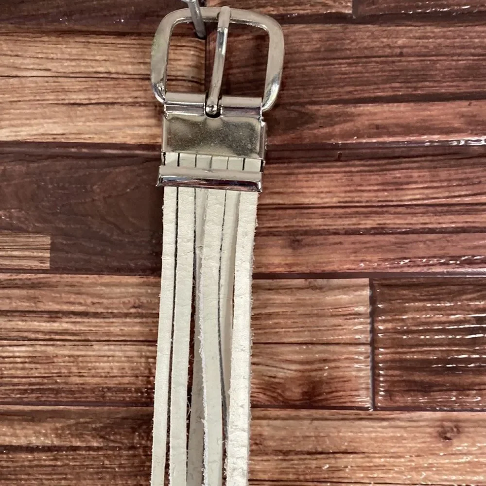 Vintage Women’s Medium Western Belt White & Silver